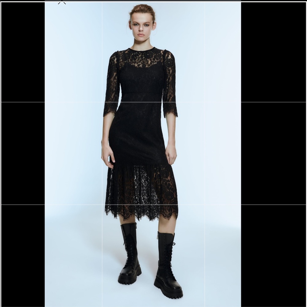 NWT Zara Lace Midi Dress